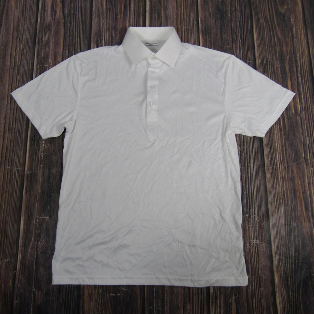 Collars & Co. Polo Shirt Mens Medium White Dress Collar Short Sleeve FF18-58